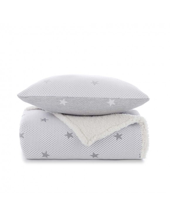 Manta Sherpa Estela Gris
