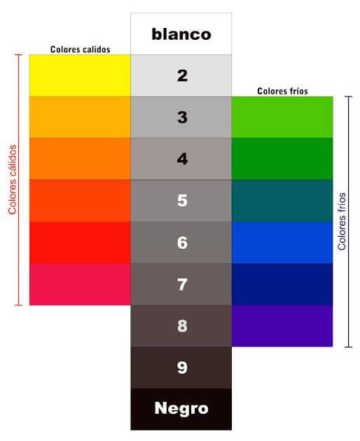 plantilla colores cálidos, fríos y neutros